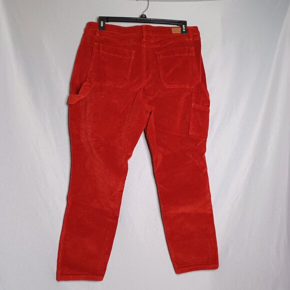 Judy Blue Corduroy Pants Womens 32 Deep Red Slim Fit Carpenter Utility Gorpcore - Picture 2 of 12